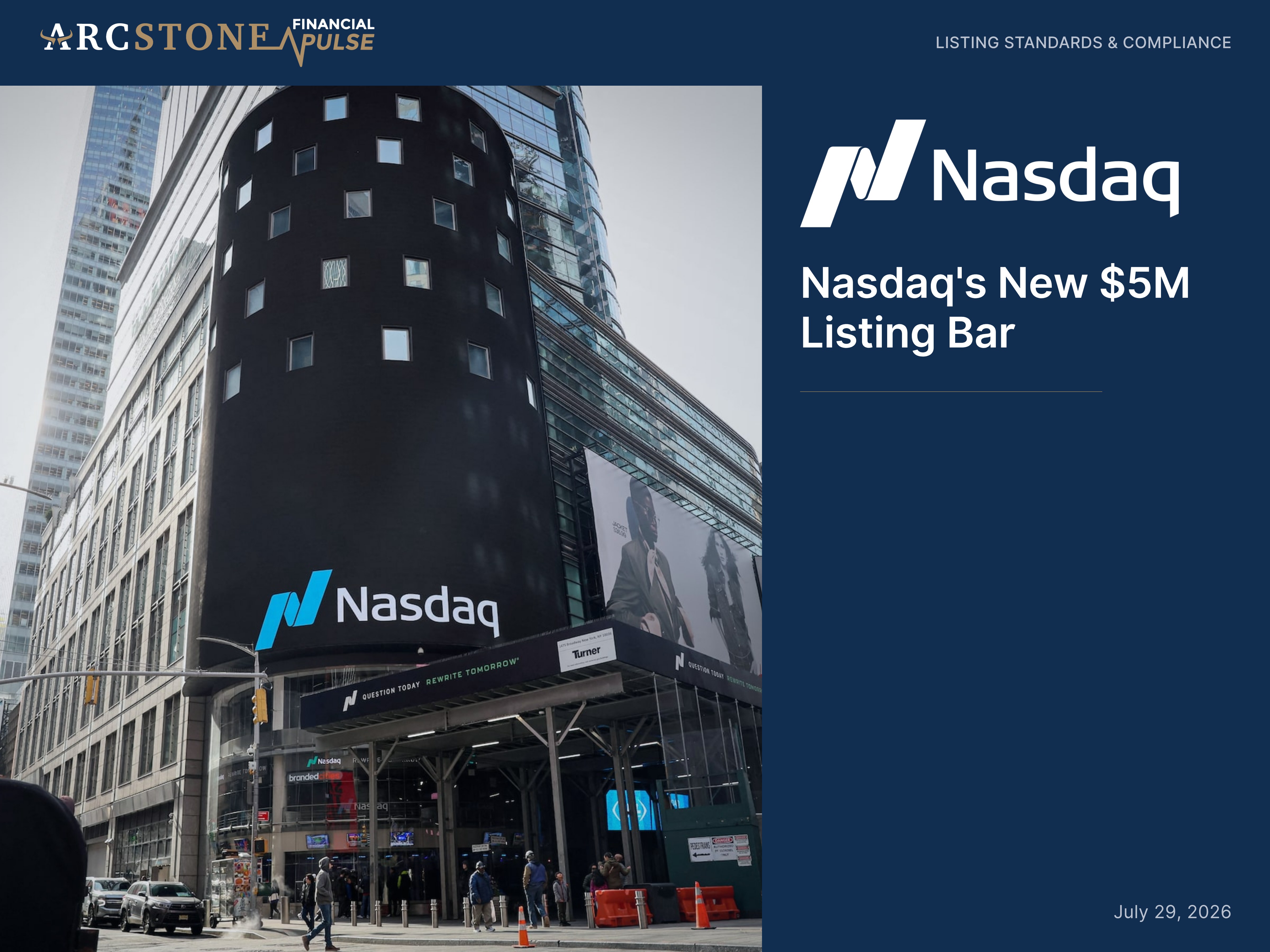 Nasdaq's New $5 Million Listing Bar: No Grace Period, No Do-Overs