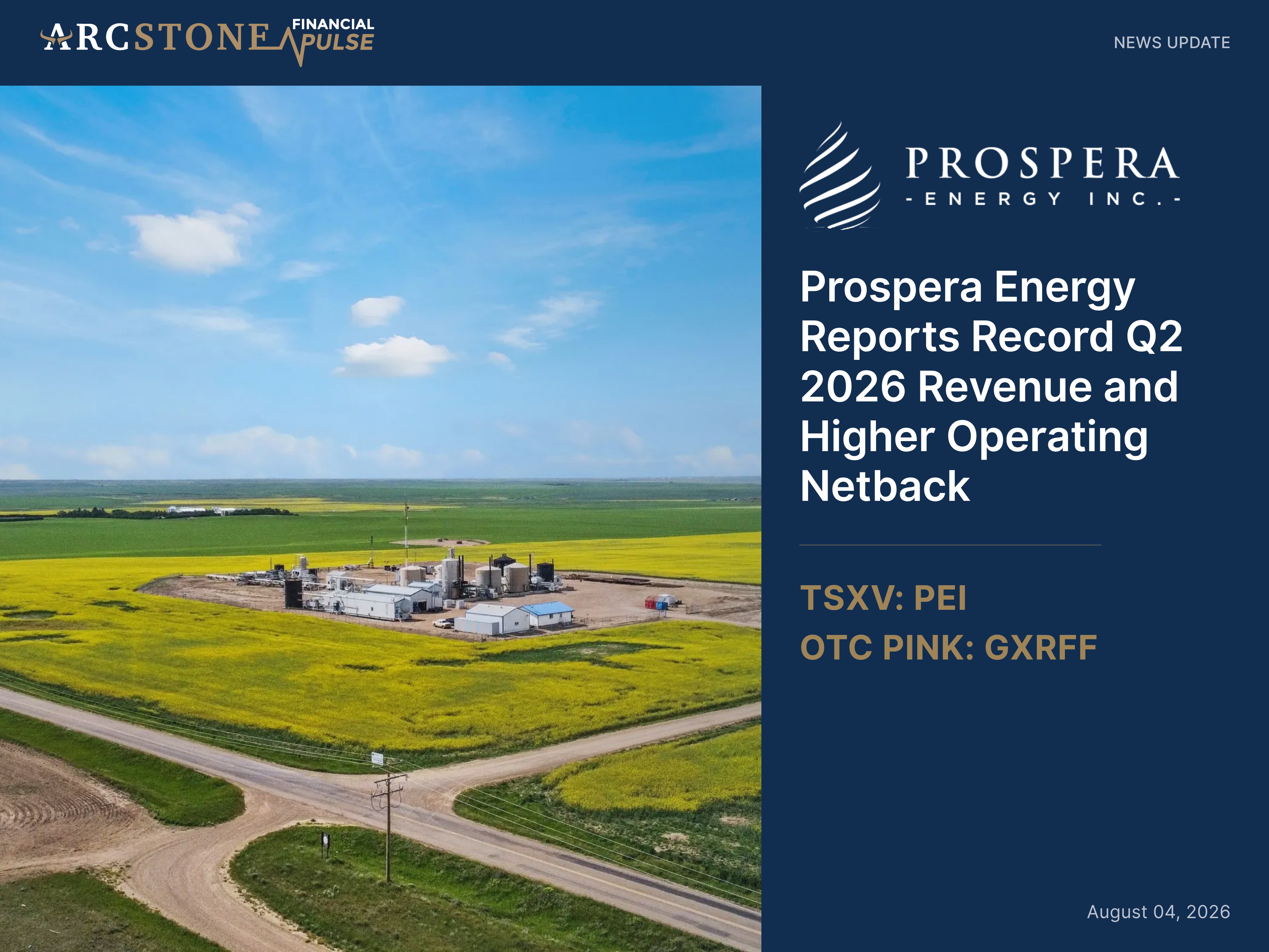 Prospera Energy Reports Record Q2 2026 Revenue and Higher Operating Netback