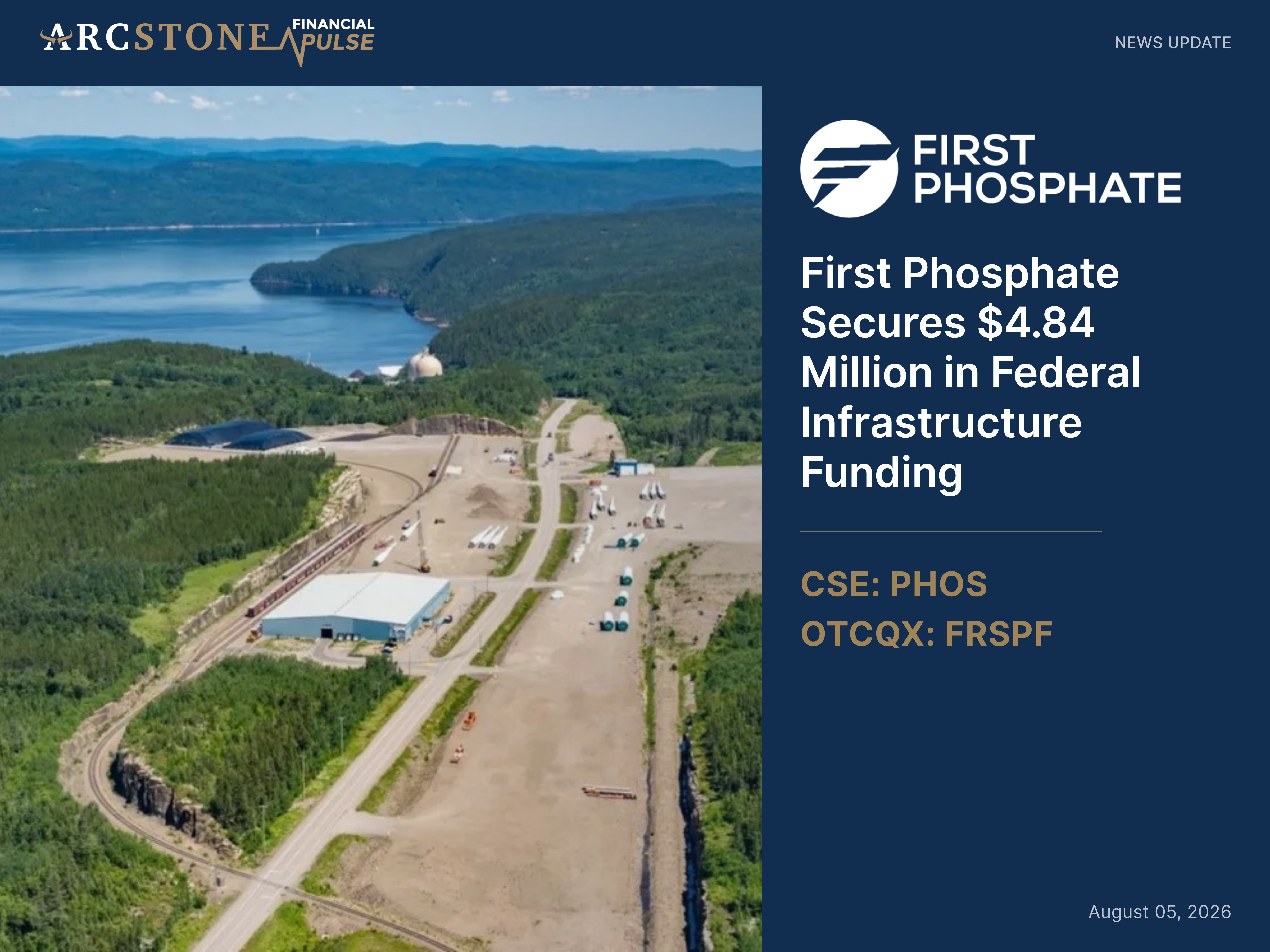 First Phosphate Secures $4.84 Million in Federal Infrastructure Funding