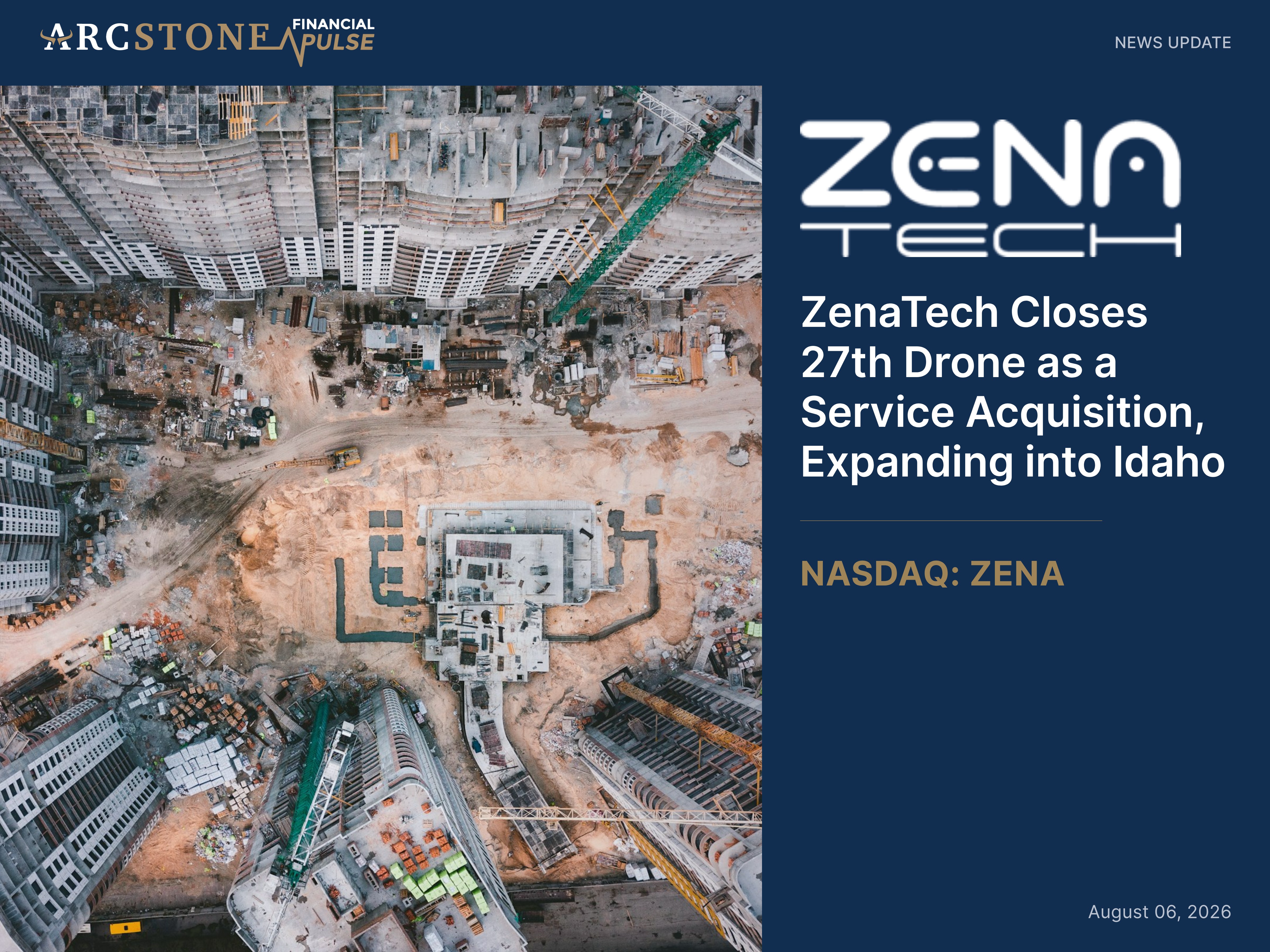 ZenaTech Closes 27th Drone as a Service Acquisition, Expanding into Idaho
