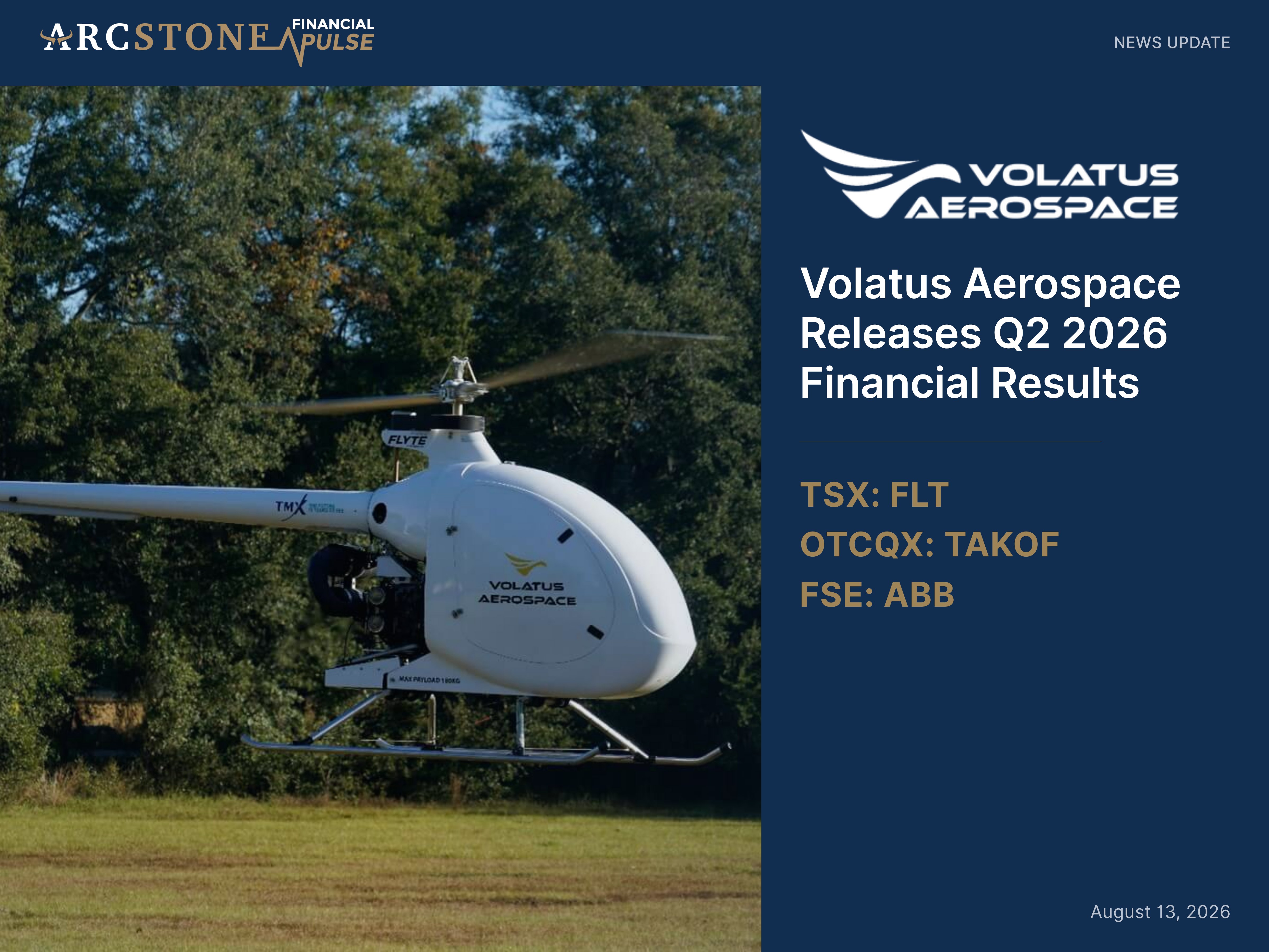 Volatus Aerospace Releases Q2 2026 Financial Results