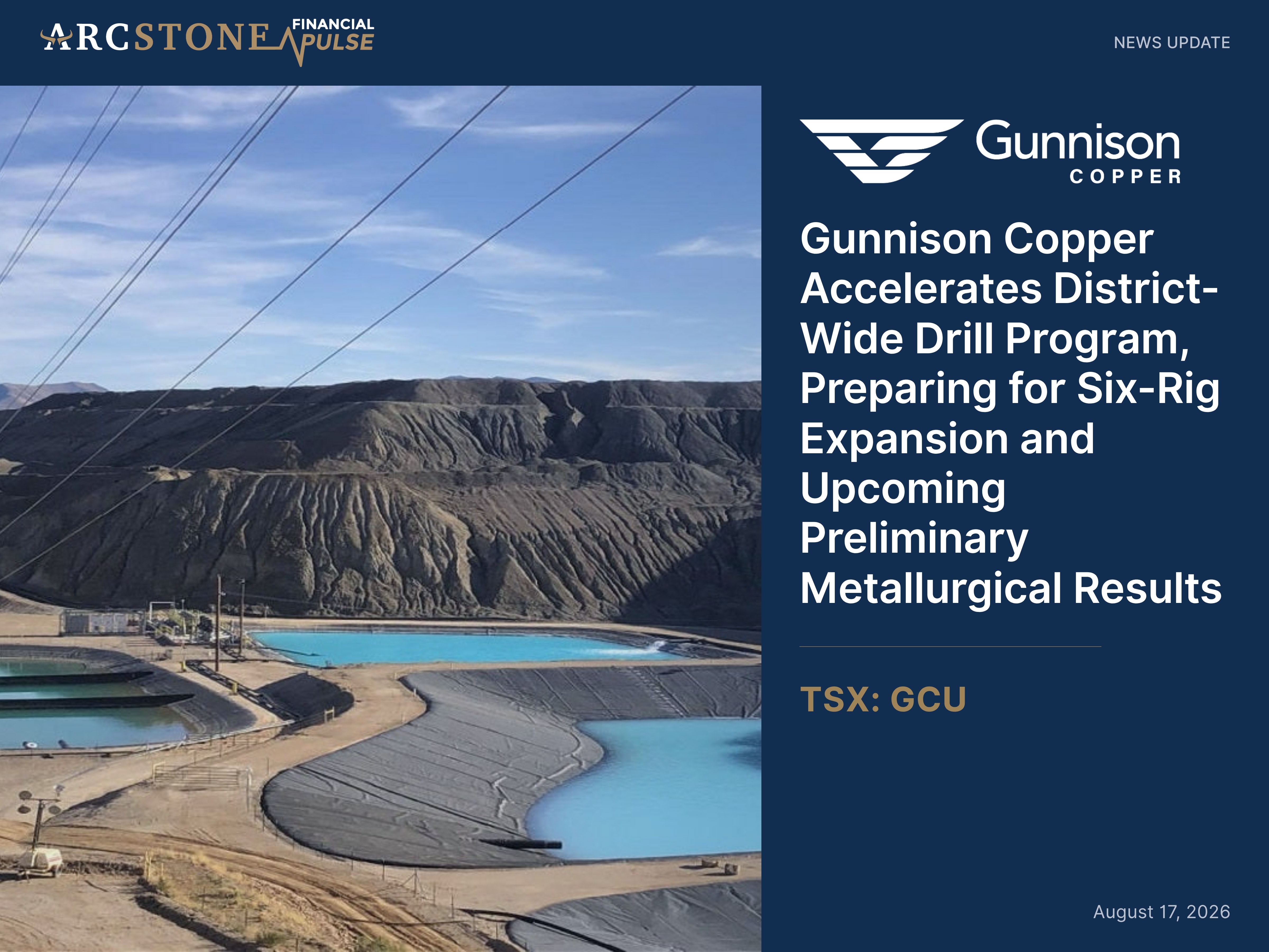 Gunnison Copper Accelerates District-Wide Drill Program, Preparing for Six-Rig Expansion and Upcoming Preliminary Metallurgical Results