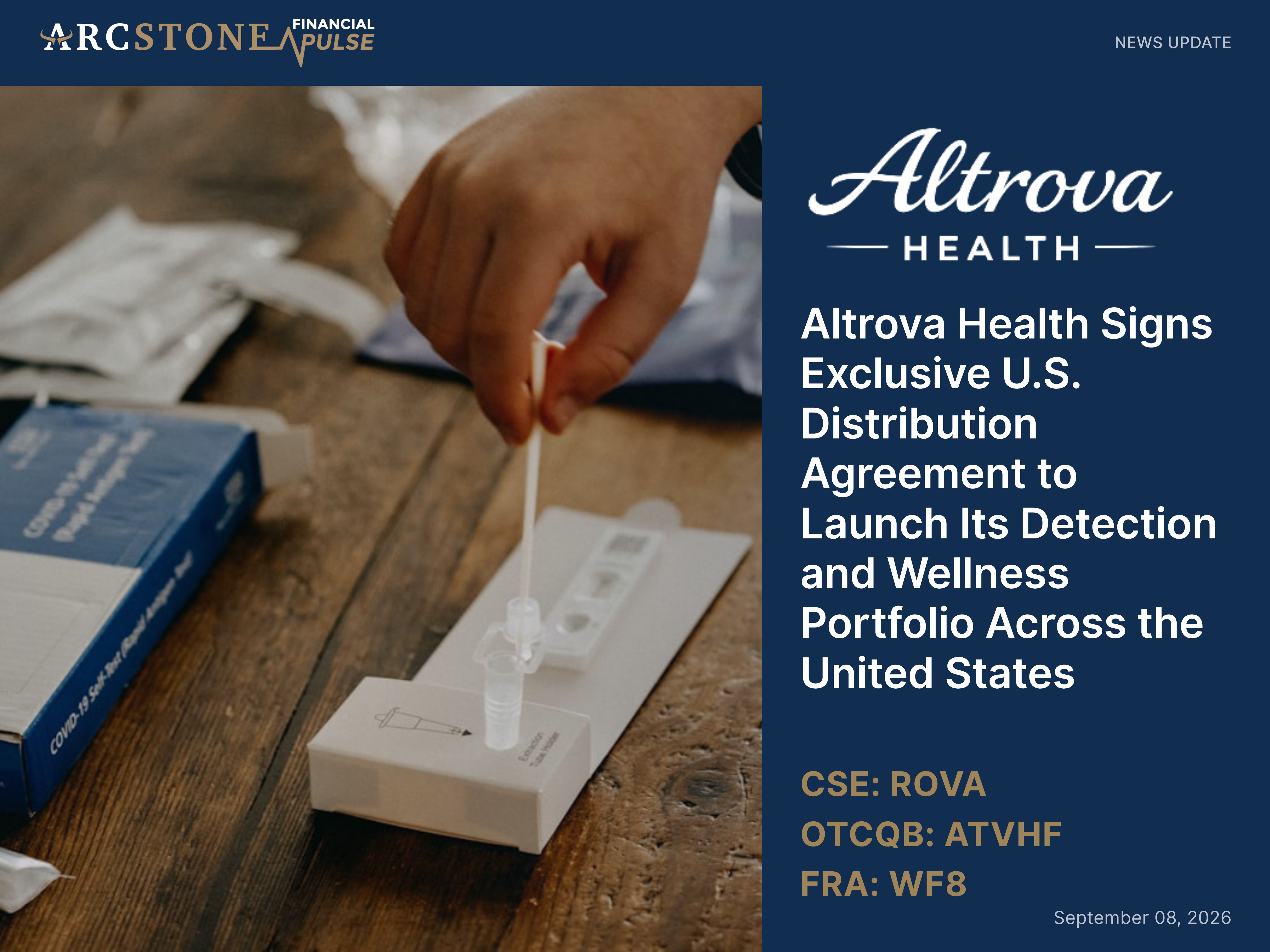 Altrova Health Signs Exclusive U.S. Distribution Agreement to Launch Its Detection and Wellness Portfolio Across the United States