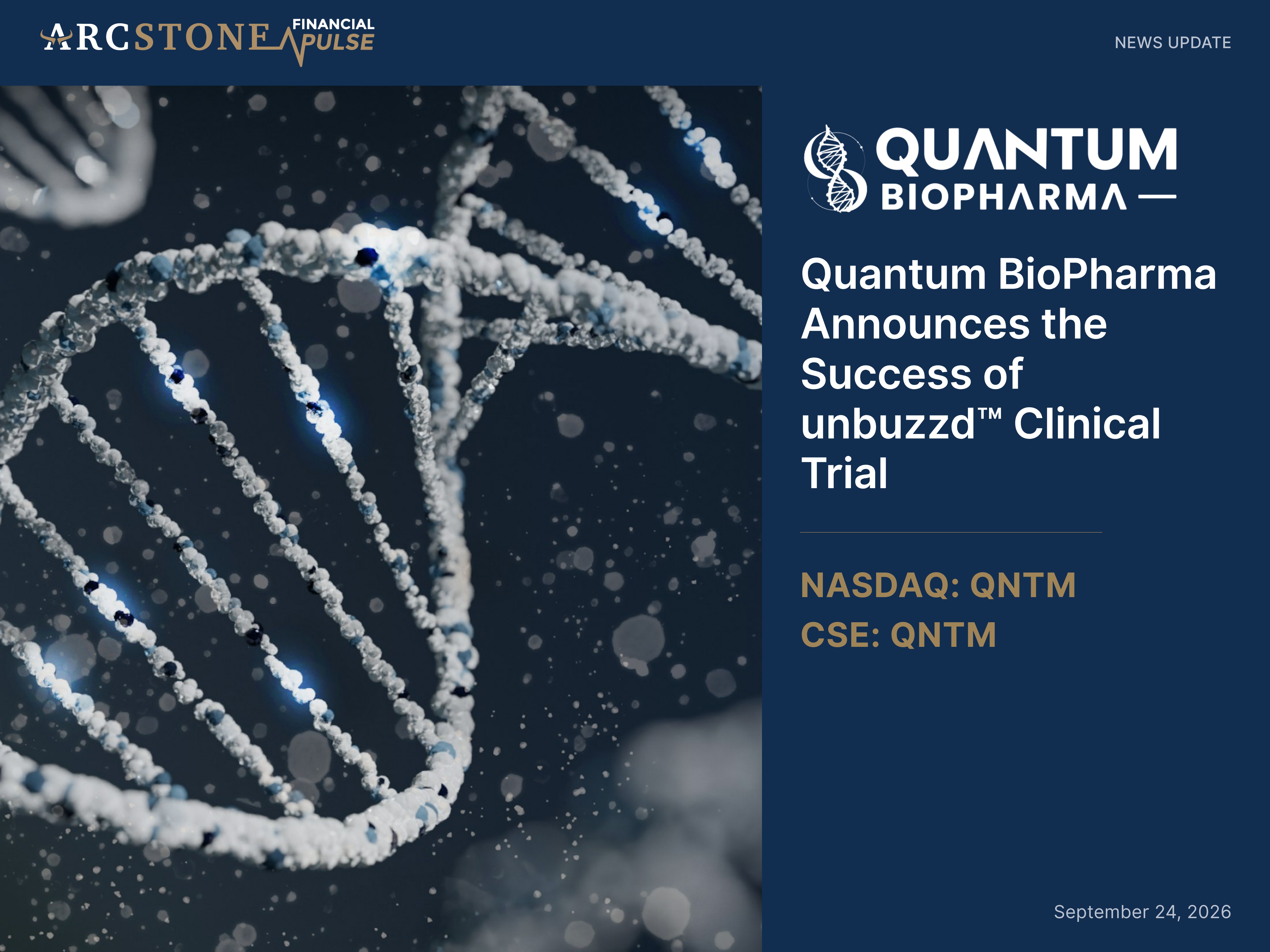 Quantum BioPharma Announces the Success of unbuzzd™ Clinical Trial