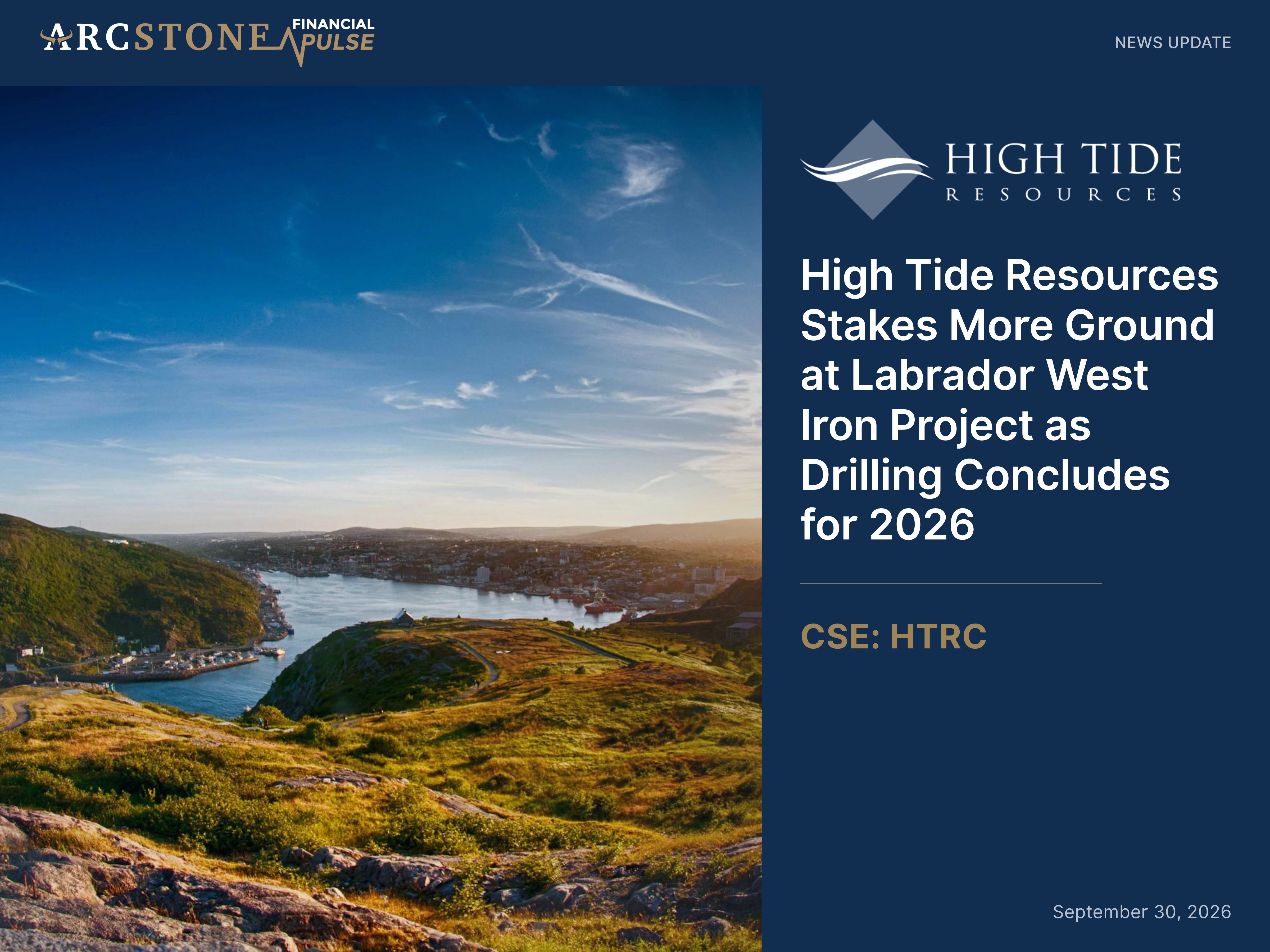 High Tide Resources Stakes More Ground at Labrador West Iron Project as Drilling Concludes for 2026