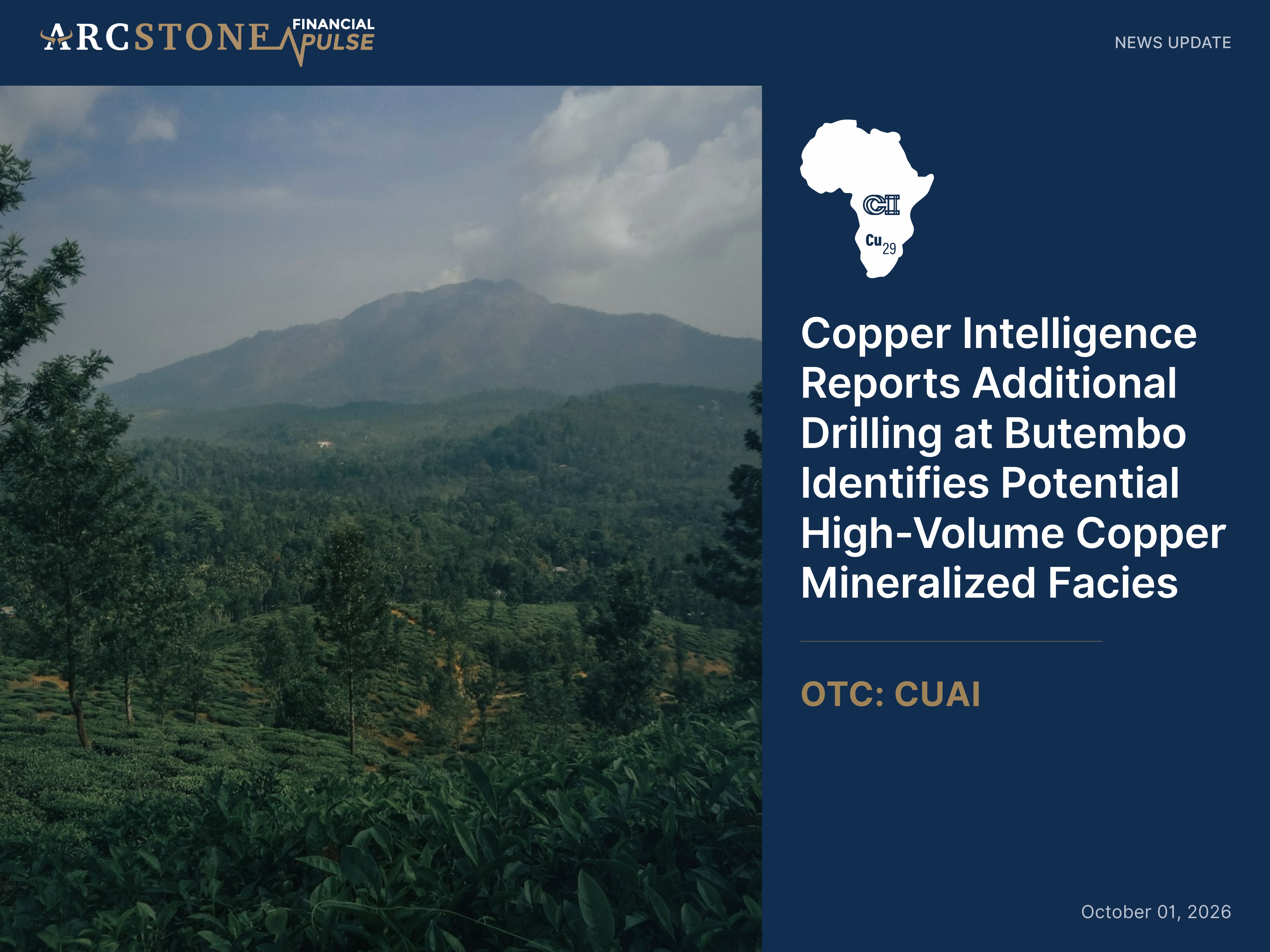 Copper Intelligence Reports Additional Drilling at Butembo Identifies Potential High-Volume Copper Mineralized Facies