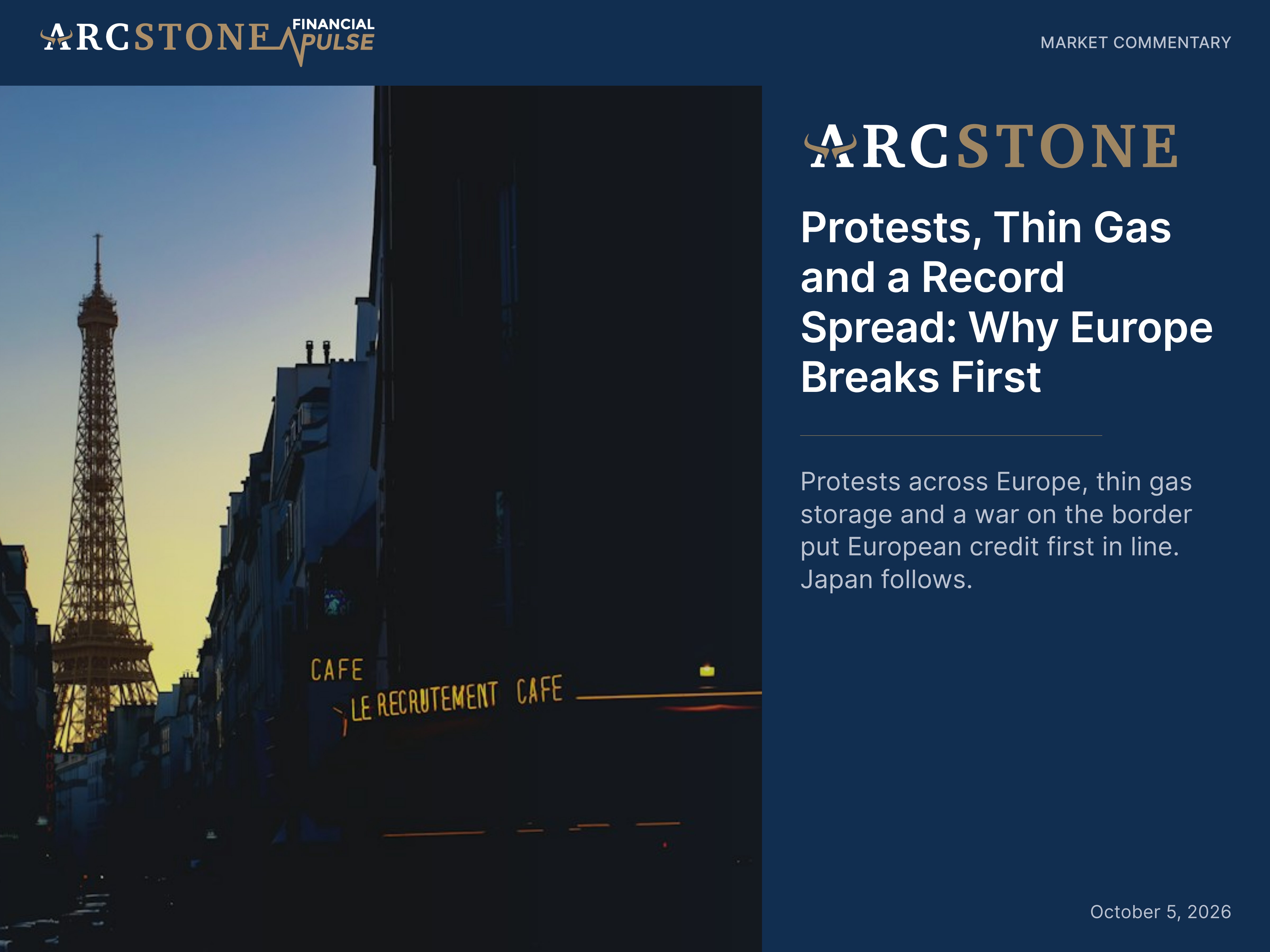 Protests, Thin Gas and a Record Spread: Why Europe Breaks First