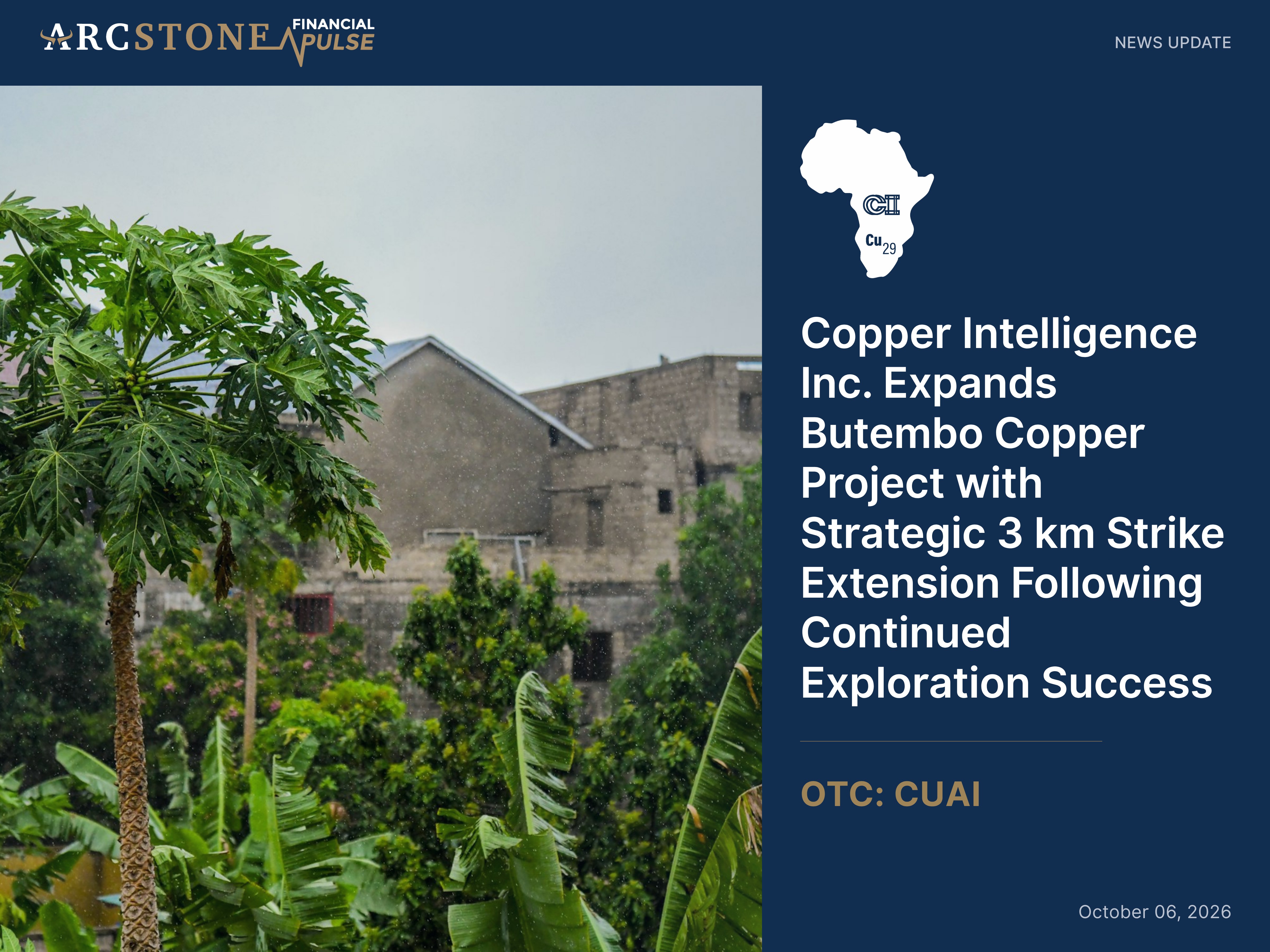 Copper Intelligence Inc. Expands Butembo Copper Project with Strategic 3 km Strike Extension Following Continued Exploration Success