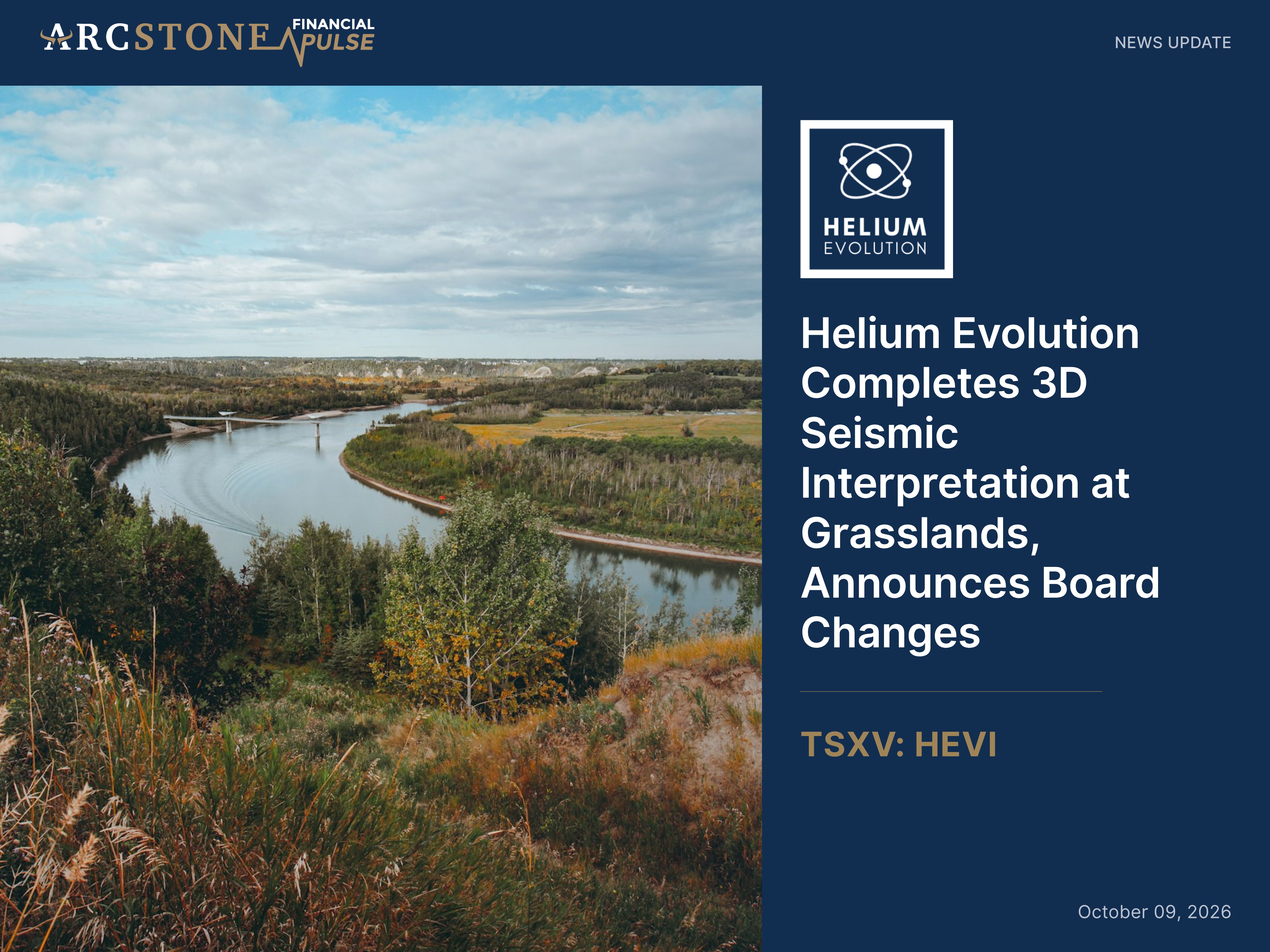 Helium Evolution Completes 3D Seismic Interpretation at Grasslands, Announces Board Changes