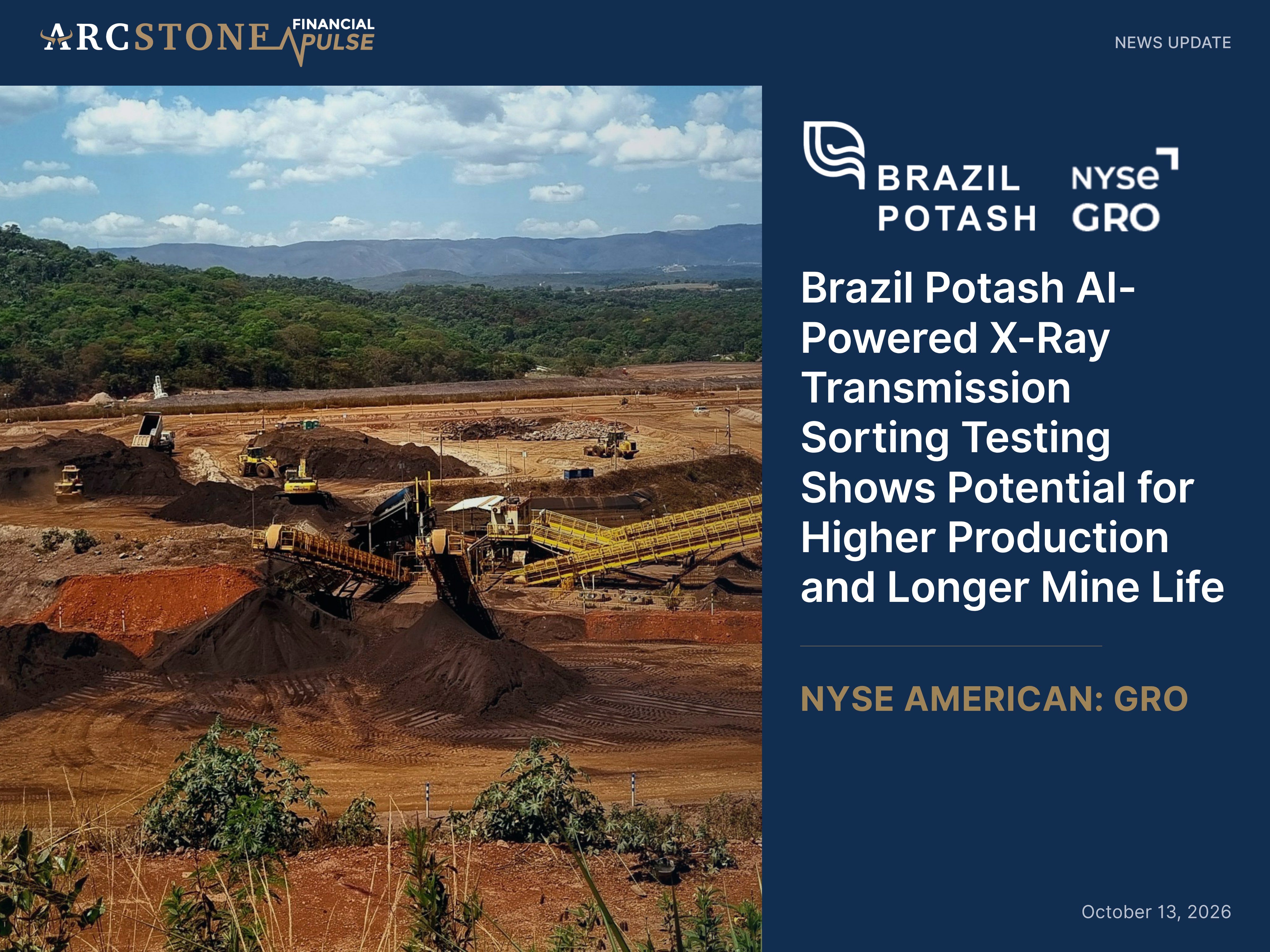 Brazil Potash AI-Powered X-Ray Transmission Sorting Testing Shows Potential for Higher Production and Longer Mine Life